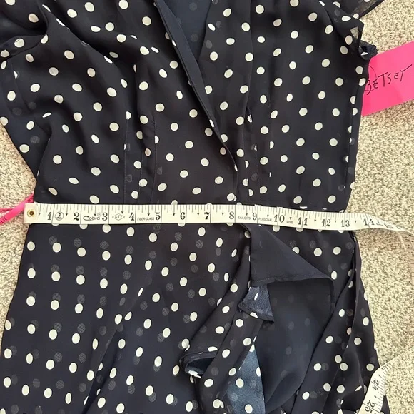 Vintage-Inspired Polka Dot Chiffon Midi Dress | Feminine Romantic Style | Sz 4 - Picture 10 of 14